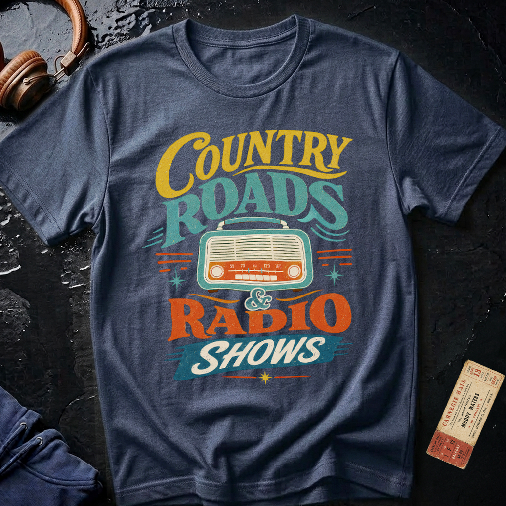 Country Roads and Radio Shows Vintage Rural T-Shirt