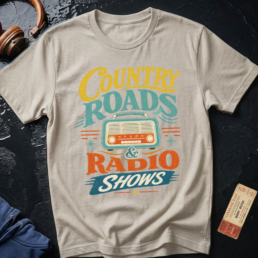 Country Roads and Radio Shows Vintage Rural T-Shirt
