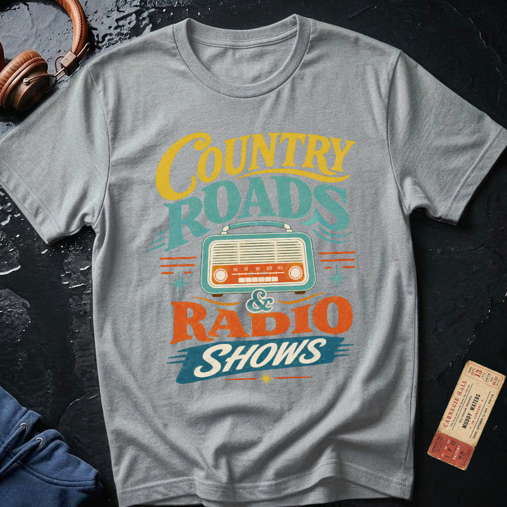 Country Roads and Radio Shows Vintage Rural T-Shirt