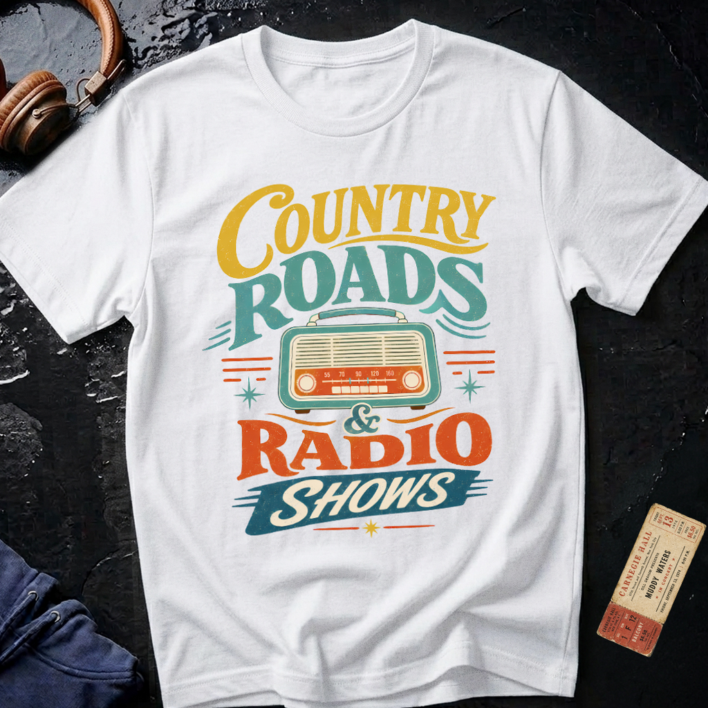 Country Roads and Radio Shows Vintage Rural T-Shirt