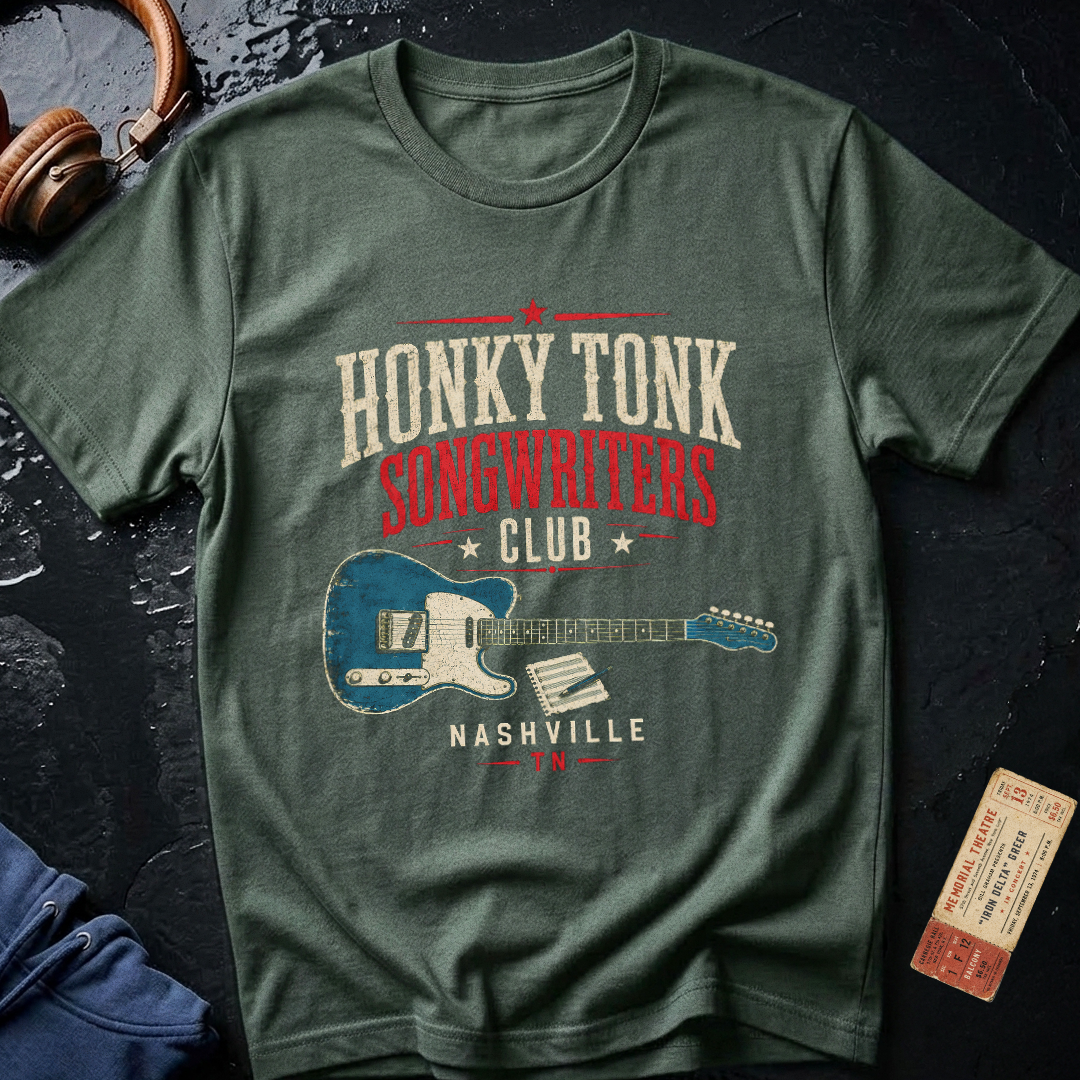 Honky Tonk Songwriters Club  - Nashville T-Shirt