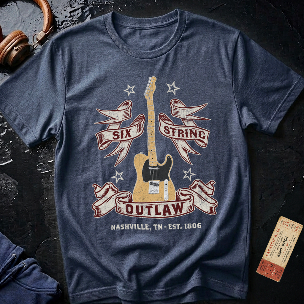 6 String Outlaw Country Guitar Electric T-Shirt