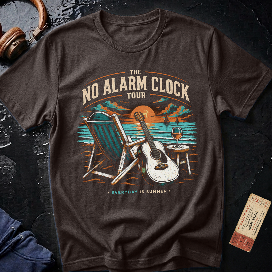 No Alarm Clock Tour Retirement T-Shirt
