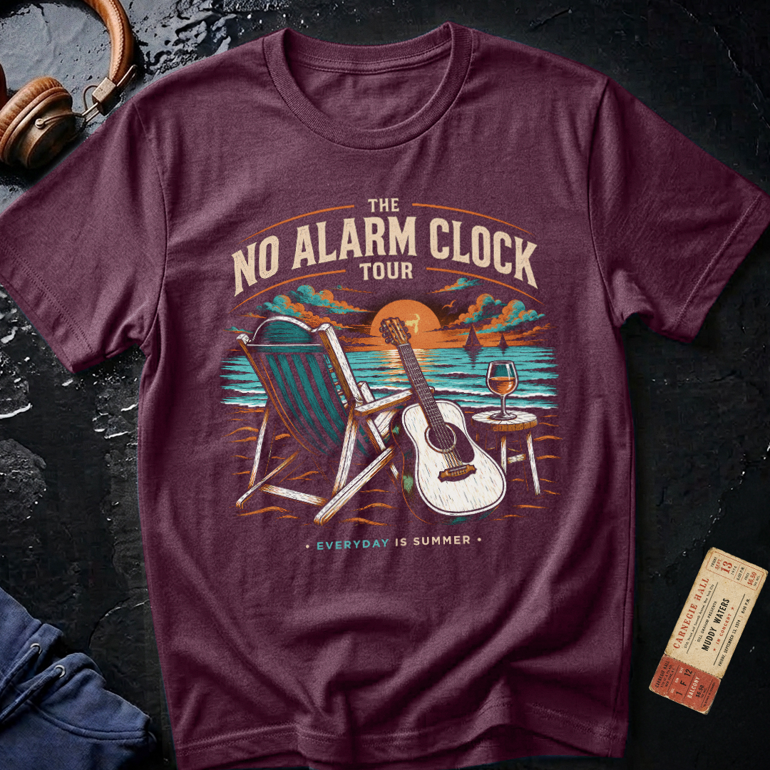 No Alarm Clock Tour Retirement T-Shirt