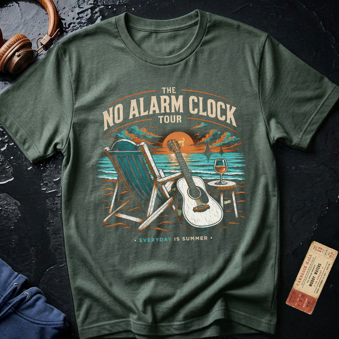 No Alarm Clock Tour Retirement T-Shirt
