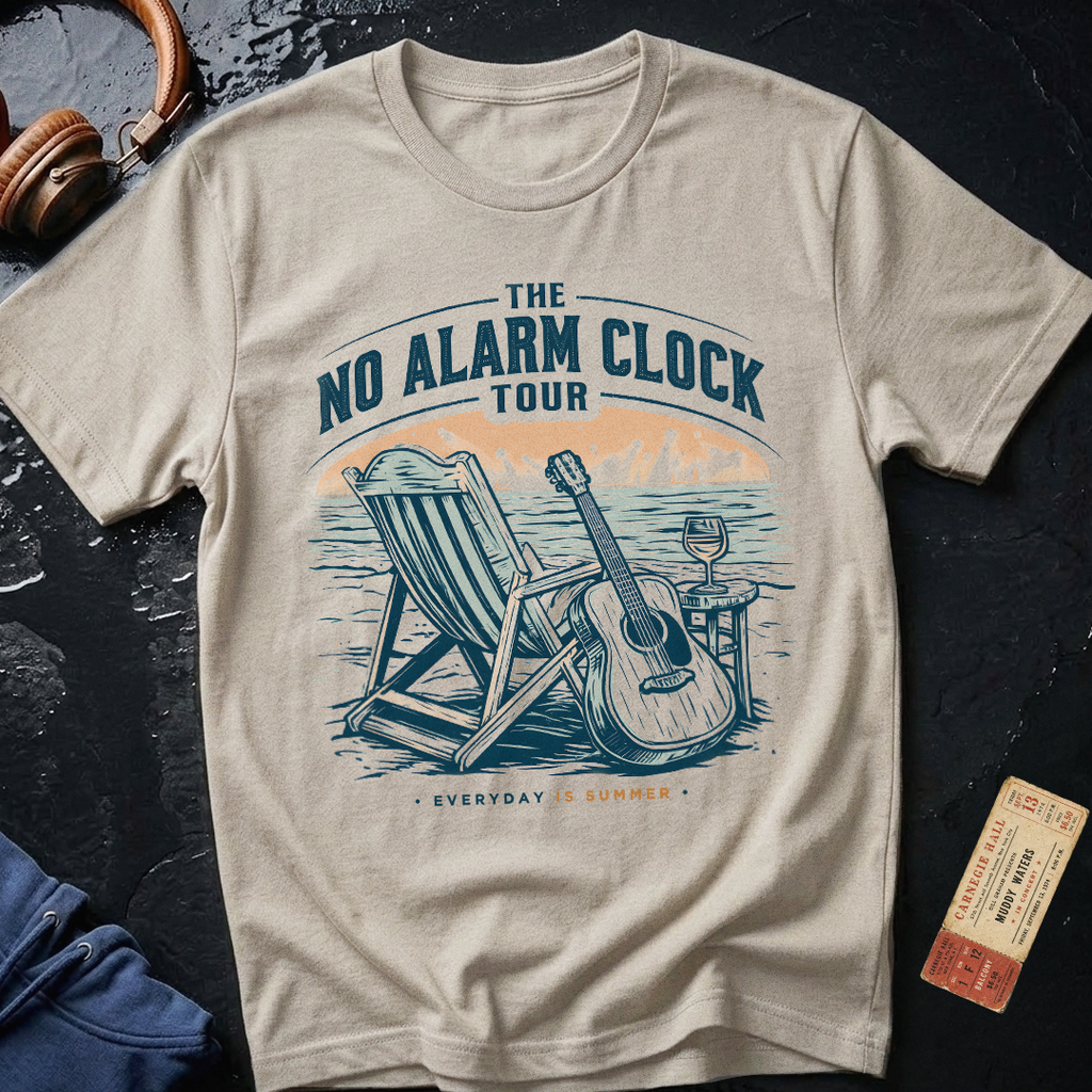 No Alarm Clock Tour Retirement T-Shirt
